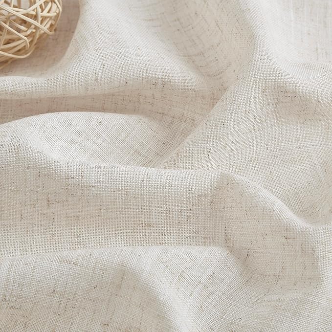Vision Home Natural Pinch Pleated Semi Sheer Curtains Textured Linen Blended - Image 4