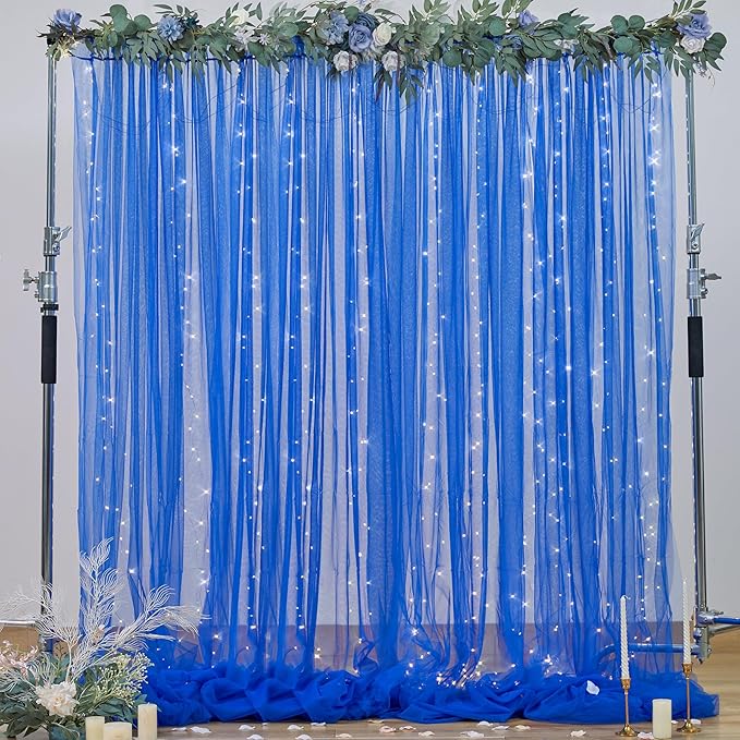 Royal Blue Backdrop Curtains by Suppromo