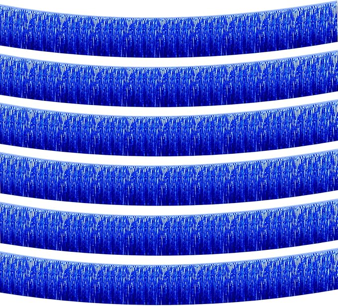 6 Pack 10 Feet Foil Fringe Garland Metallic Tinsel Streamers Banner Wall by Clayghsen