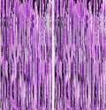Crosize 2 Pack 3.3 x 9.9 ft Purple Foil Fringe Backdrop Curtain, Streamer by Crosize