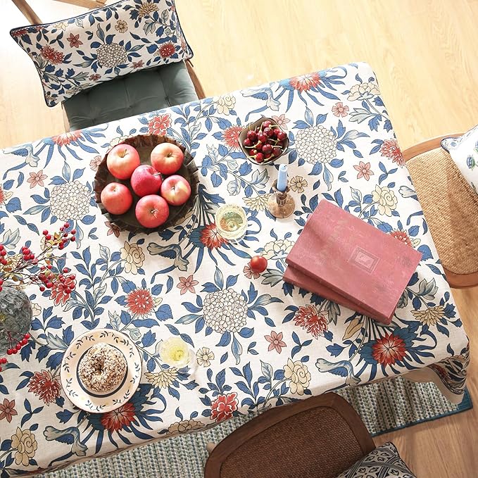 patdrea Designer Small Blue Tablecloth - Image 4
