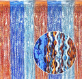 3 Pack Wavy Blue Dog Tinsel Backdrop Party Decorations by CYLMFC