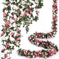 8 Pcs x 8.2 ft Flower Garland Artificial Rose Vine Flowers by PONKING