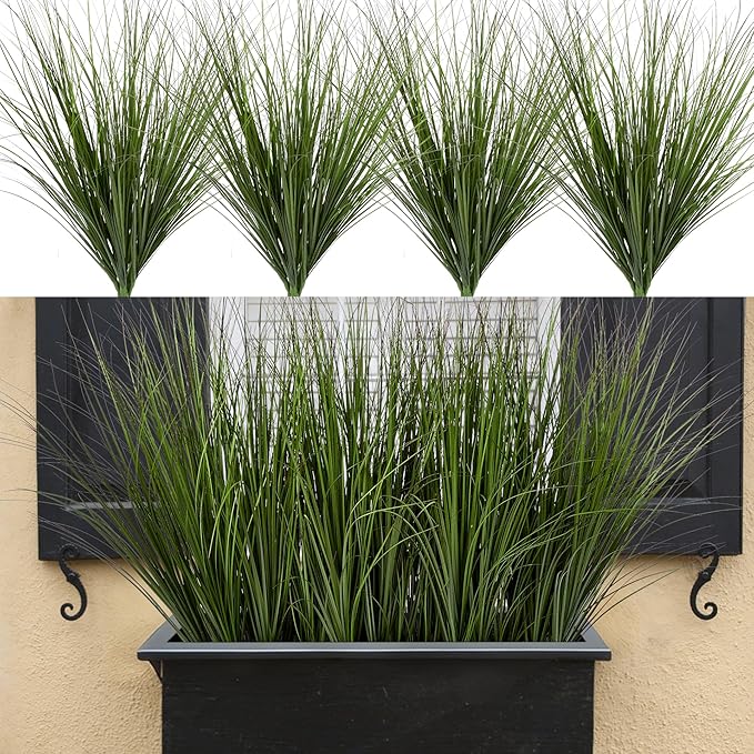 24PCS Fake Plants Artificial Wheat Grass Greenery Plastic Plants Fake Grass - Image 2