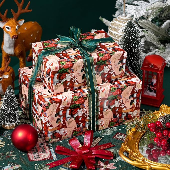 Ulmasinn Reversible Christmas Wrapping Paper Roll - Image 4