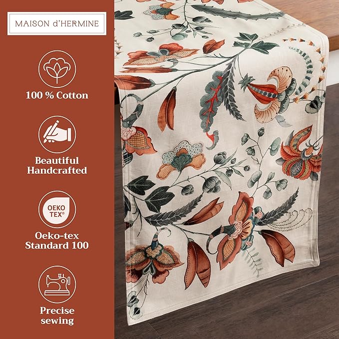 Maison d' Hermine Table Runner 100% Cotton Double Layer Table Runners 108 - Image 2