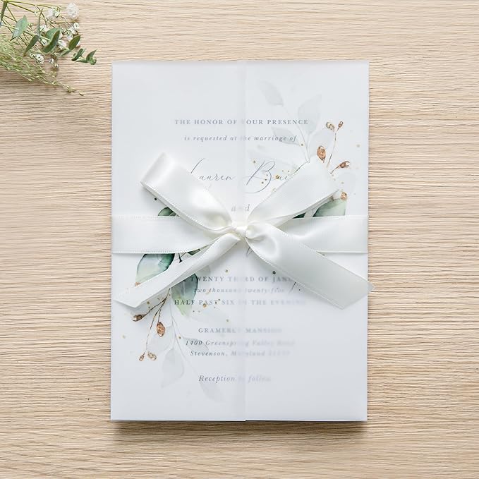 PONATIA 50PCS Vellum Jackets for 5x7 Invitation Cards - Image 8