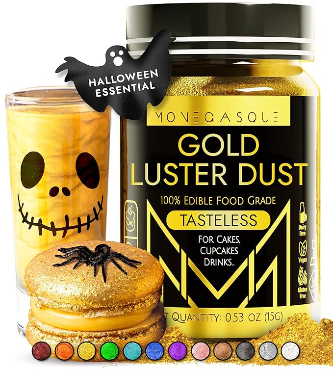 MONÉGASQUE Gold Edible Glitter for Drinks 15g – Edible Glitter for Cakes & by MON%C3%89GASQUE