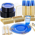 Nervure 350PCS Blue Plastic Plates by Nervure