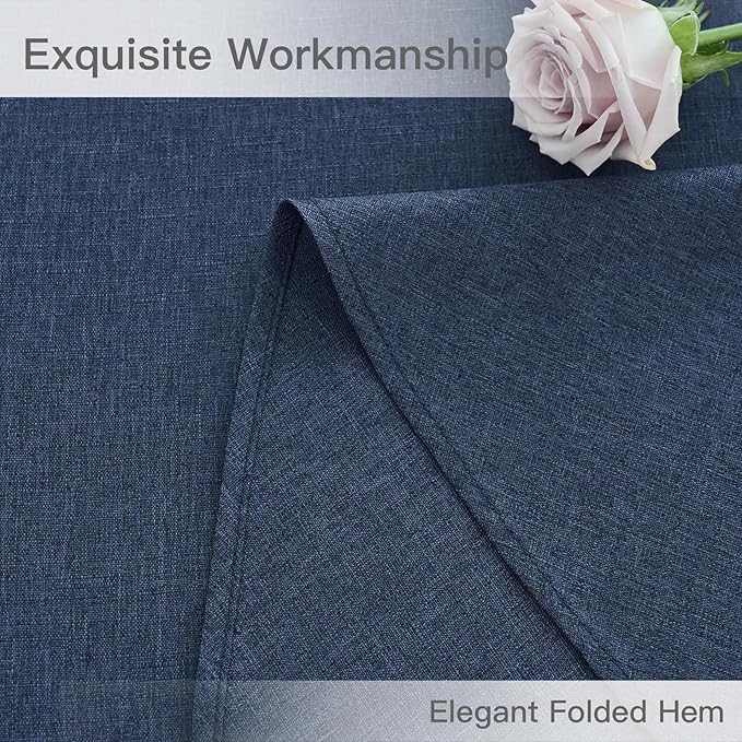 maxmill Round Linen Textured Tablecloth Spill-Proof Stainproof Wrinkle Free - Image 6