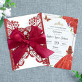 20 PCS 5.12x7.2 Butterfly Quinceanera Invitation, Laser Cut Wedding Invitation by FEIYI