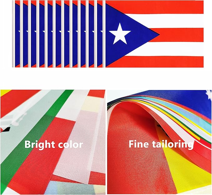 12 Pack Puerto Rico Desk Flags Set, Puerto Rican Small Mini Table Office Flags - Image 4