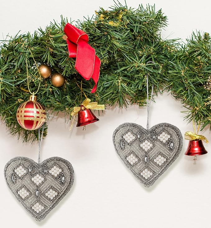 Beaded Heart Hanging Ornaments - Image 2