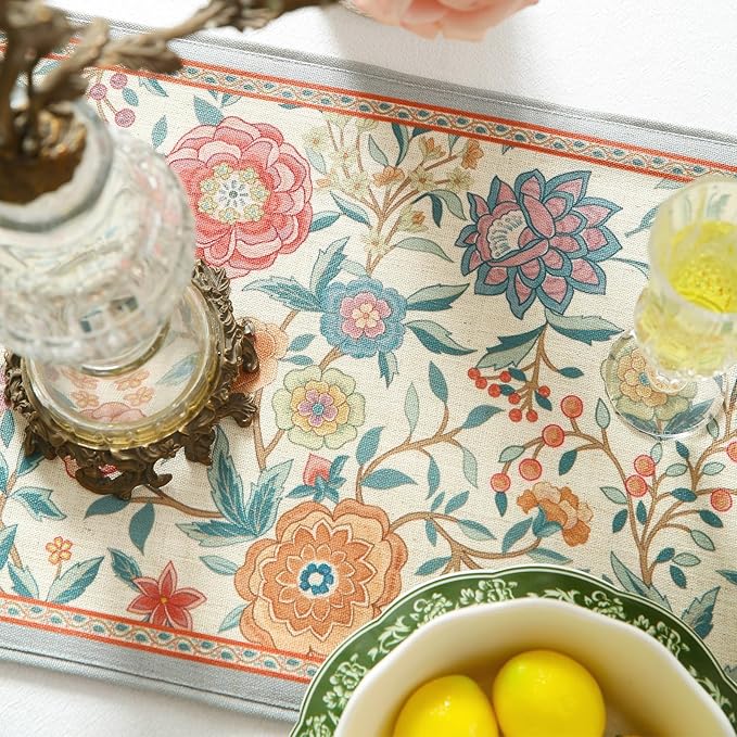 Farmhouse Floral Cloth Runner for Table, Decorative Linen 71 Inches Long Table - Image 4