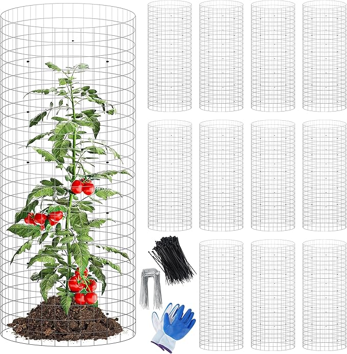 winemana 12 Set Garden Plant Protector Cage, 24x12 in Metal Wire Protectors by winemana