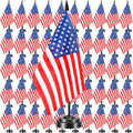 50 Pcs American Desk Flag Set Small USA Flags by Hahafelt