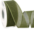 Ribbli Dark Moss Burlap Wired Ribbon, 1-1/2 Inch x 10 Yard, Wired Edge Ribbon by Ribbli
