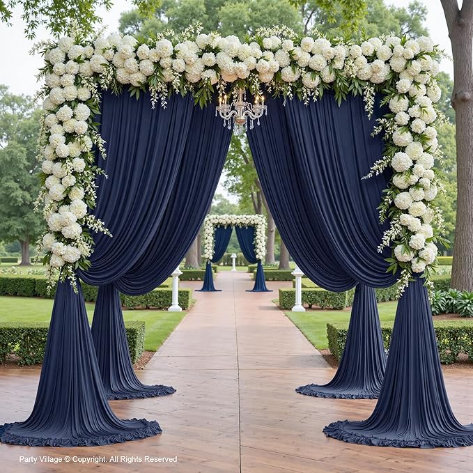 PartyVillage 10ft×15ft Navy Blue Backdrop Curtain - Image 7
