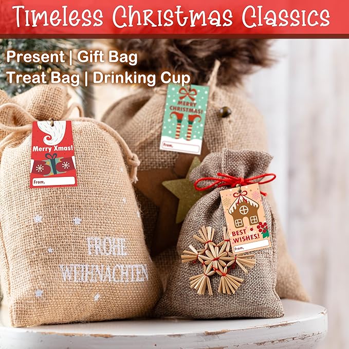 40 Pcs Christmas Gift Tags, 2.1"×3.5" Merry Xmas Paper Tags - Image 4