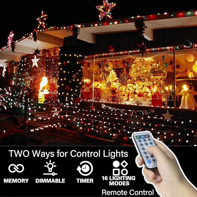 LAMPHOME 33ft Christmas Decorative Mini Lights, 100 LED transparent Wire Fairy - Image 5