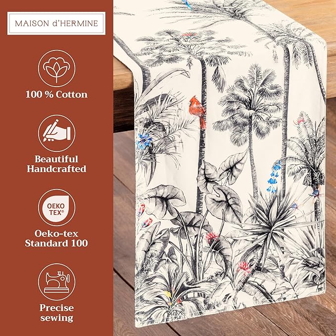 Maison d' Hermine Table Runner 100% Cotton Double Layer Table Runners 72 inches - Image 2