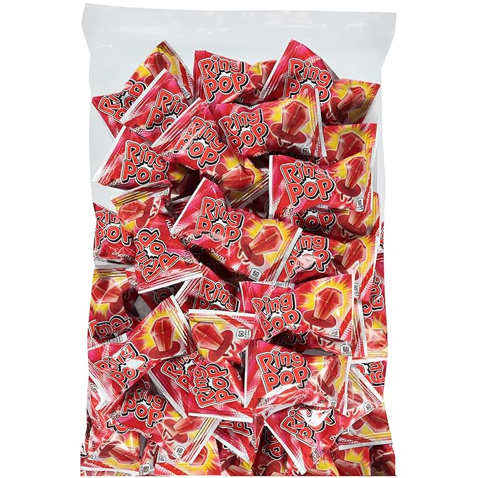 Ring Pop Red Halloween Candy Lollipops, 30 Ct Bulk Individually Wrapped in Red - Image 4