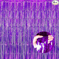 4 Pack Purple Foil Fringe Curtain Backdrop, 3.28Ft x 8.2Ft Metallic Tinsel Foil by Unknown