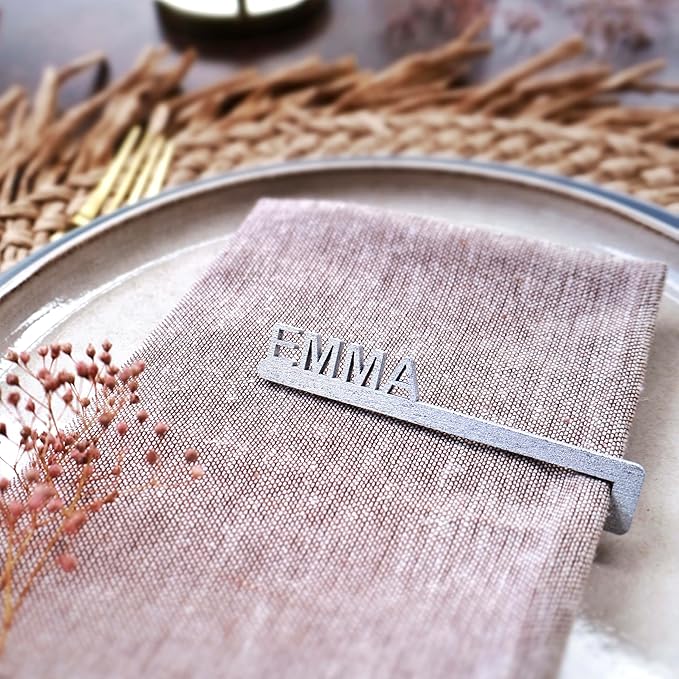 Napkin Name Tags, Personalized Napkin Rings, Wedding Name Cards, Wooden Names - Image 3