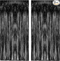 Black Tinsel Backdrop Curtain by GREATRIL