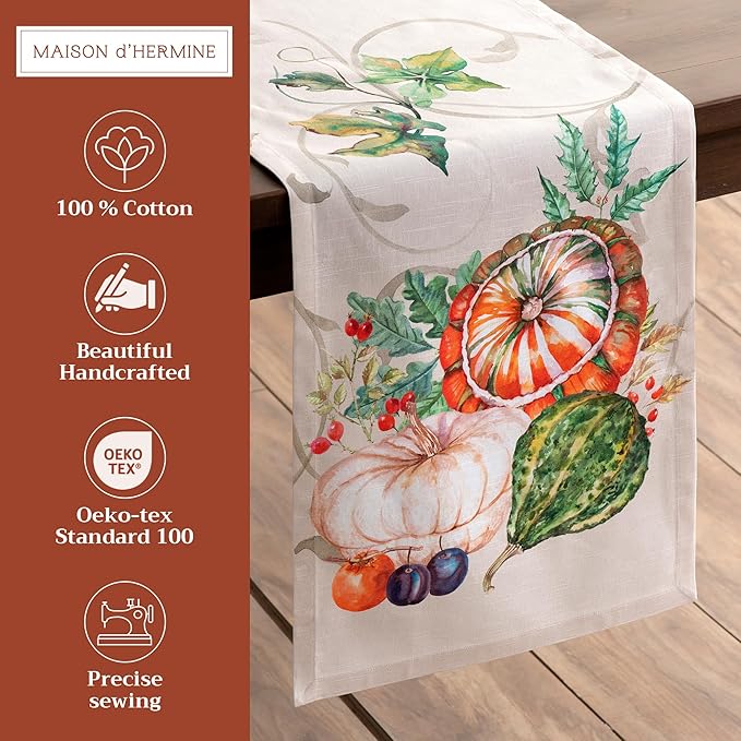 Maison d' Hermine Table Runner 100% Cotton Single Layer Table Runners 72 inches - Image 2