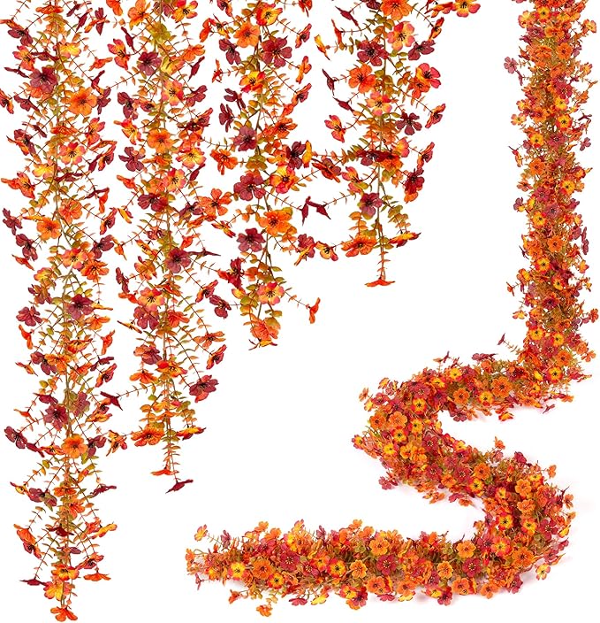 Fall Mums Flowers Artificial Garland by Ammyoo