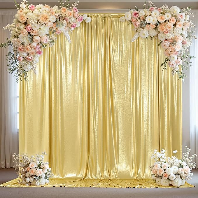 Outpain 10x14ft Gold Sequin Backdrop Curtains -Heavy Duty Gold Photography by Outpain