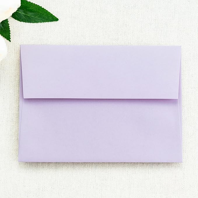 PONATIA 50 Pieces 5x7 Envelopes, Lilac A7 Envelopes Self Seal - Image 3