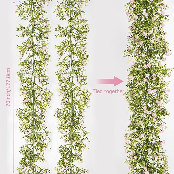 2 Pcs 5.8ft Artificial Baby Breath Flower Vines, Babys Breath Artificial - Image 3