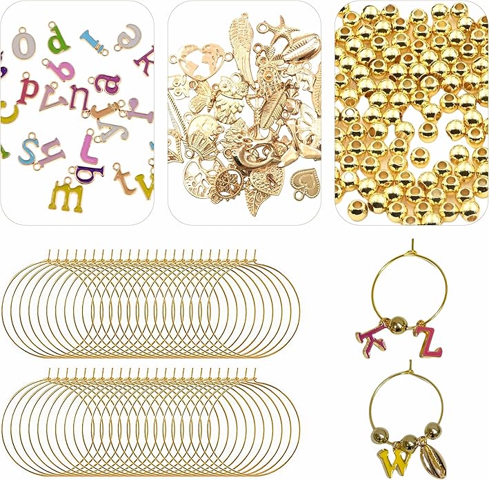 50 Sets Wine Glass Charms, Wine Charms by Unknown