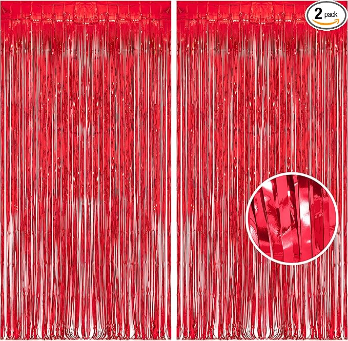 Foil Fringe Curtain Christmas Party Decorations by BRAVESHINE