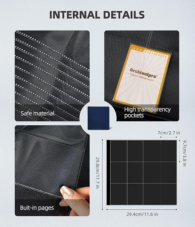 12 Pockets Premium Card Binder 480 Cards Trading Card Binders Side Load Card - Image 4