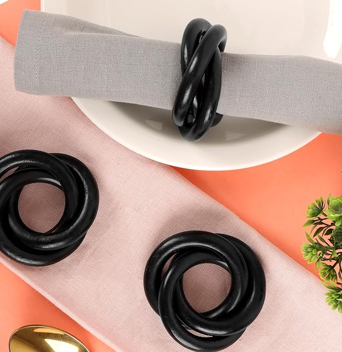 Three Ring Wooden Napkin Rings Set of 12 - Image 6