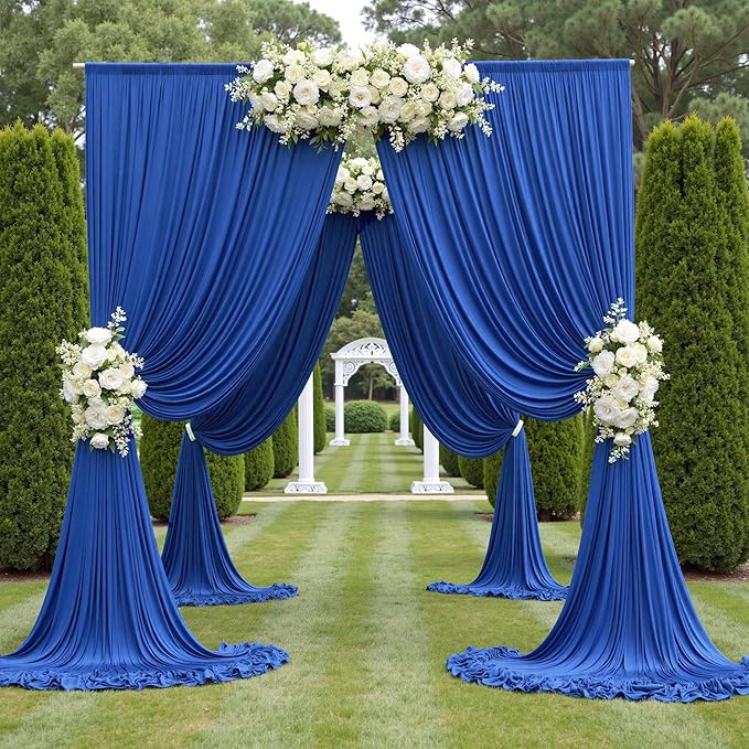 PartyVillage 10ft×15ft Royal Blue Backdrop Curtain by PartyVillage