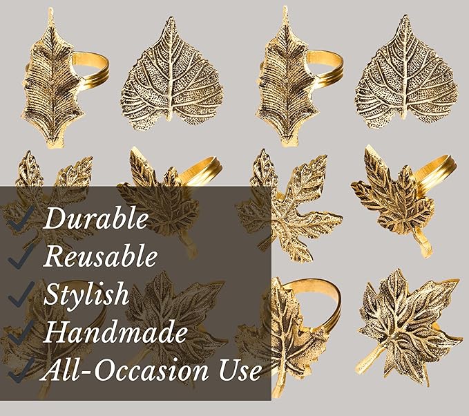 12-Piece Metal Napkin Rings - Image 7