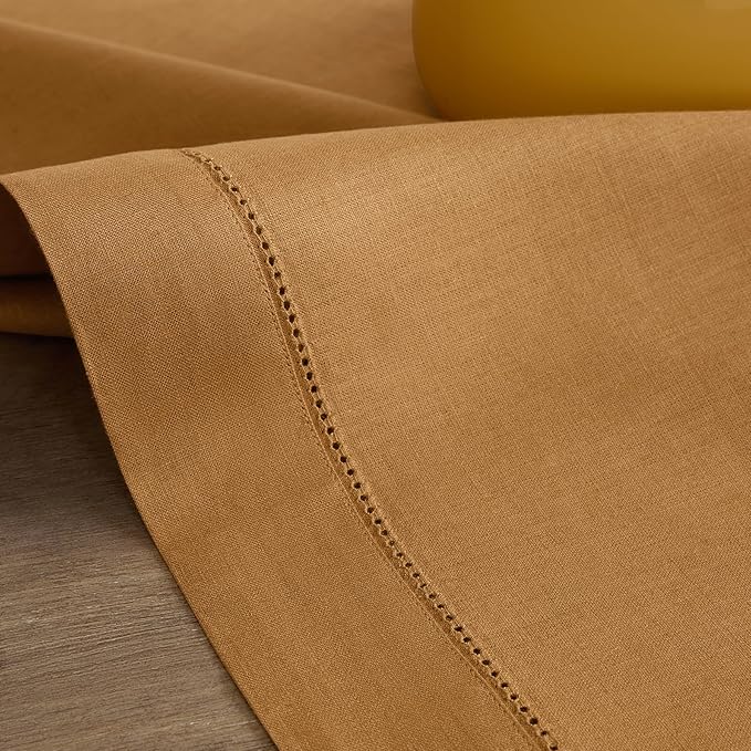 Solino Home Brown Sugar Linen Tablecloth 60 x 90 Inch - Image 5