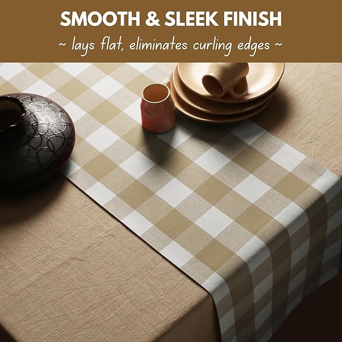 Native Fab Table Runner Buffalo Check Plaid 100% Cotton - Image 5