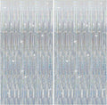 2 Pack Silver Glitter Backdrop Party Decorations Tinsel Streamers Foil Fringe by Unknown
