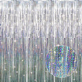 GOER 3.2 ft x 8.2 ft Metallic Tinsel Foil Fringe Curtains Party Photo Backdrop by GOER