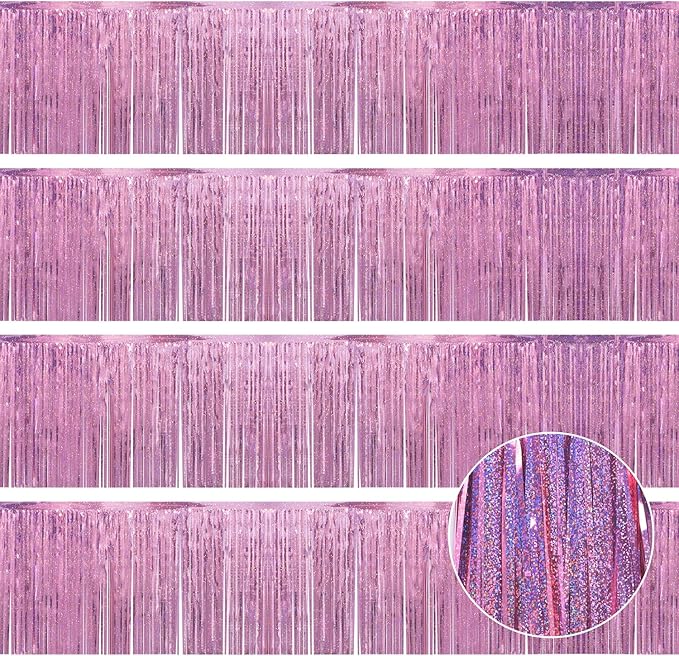 Laser Pink Birthday Decorations Tinsel Garland Parade Float Decorations by YUKL