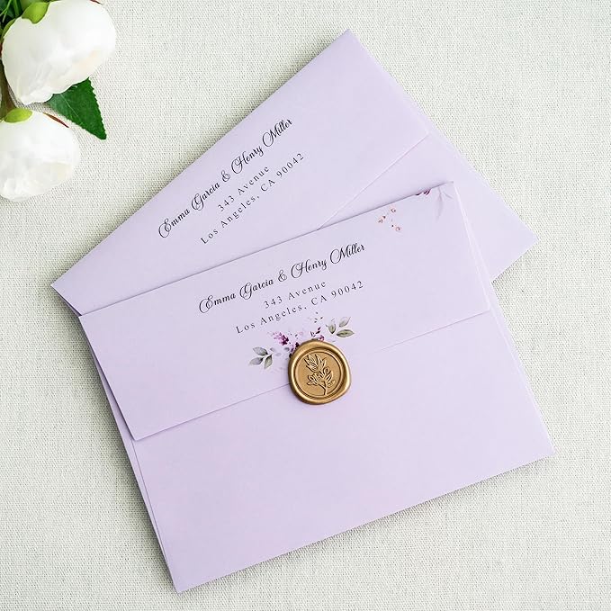 PONATIA 50 Pieces 5x7 Envelopes, Lilac A7 Envelopes Self Seal - Image 7