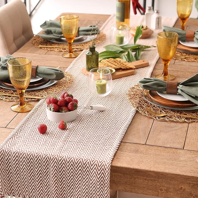 DII Woven Basic Tabletop Collection Chevron Table Runner - Image 4