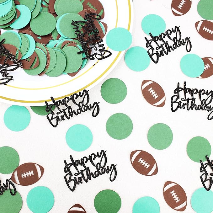 250PC Football Happy Birthday Confetti, Football Birthday Party Decorations - Image 5
