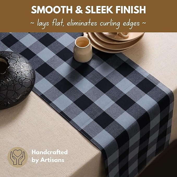 Native Fab Table Runner Buffalo Check Plaid 100% Cotton - Image 2
