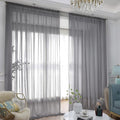 Window Gray Sheer Curtains 108 Inches Long 2 Panels Sheer Curtain Basic Rod by L%26TEC